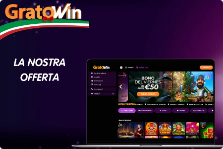 Selezione di giochi esclusivi su Grato Win con slot tematiche, jackpot progressivi, tornei settimanali e sezione demo gratuita per provare senza rischi